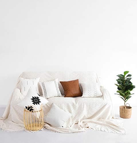 כיסויי כרית לזרוק דקורטיביים של הומפינר לספה, סט של 6, כותנה עיצוב מודרני פסים גיאומטריים מיטה או כריות