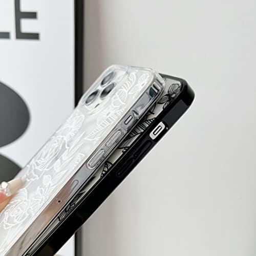 Xizyo לאייפון 13 פרו מארז 6.1 אינץ 'טלפון ורד פרחוני מארז טלפון אסתטי חמוד לנשים בנות נבלות דפוס כיסוי גב דק נגד