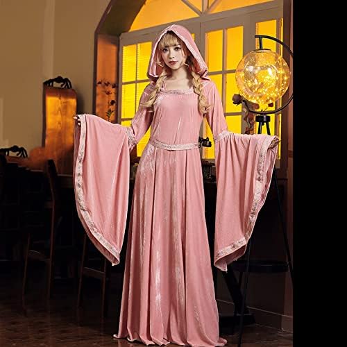 ימי הביניים נסיכת ילדה תלבושות ליל כל הקדושים תלבושות רטרו אירופאי מימי הביניים שמלה ורוד כחול משפט שמלת תה