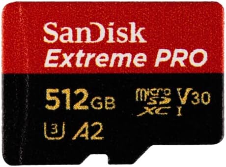 כרטיס זיכרון של סנדיסק אקסטרם פרו 512 ג 'יגה-בייט עבור די-ג' יי דרונים עובד עם אווטה ומשקפי מגן 2 4 אלף א2 חבילה
