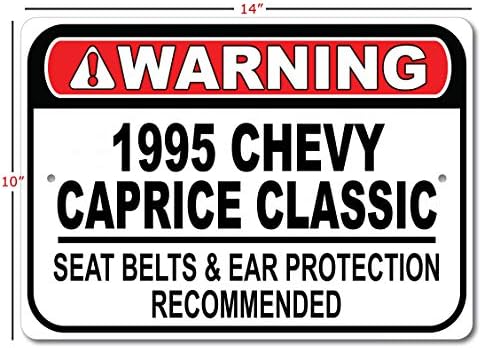 1995 95 שברולט קפריס חגורת בטיחות קלאסית מומלצת שלט רכב מהיר, שלט מוסך מתכת, עיצוב קיר, שלט מכונית GM -