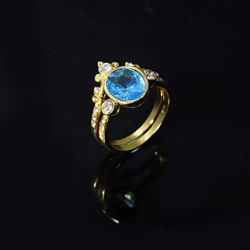 2023 טבעת חדשה זירקון תכשיטים אבן עגולה תכשיטים מאורסים אופנה בהירה לנשים טבעות טבעות כחולות אלט דברים