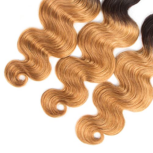 20 22 24 אינץ אומברה גוף גל צרור דבש בלונד שיער טבעי 3 חבילות ברזילאי רמי שיער הרחבות לנשים אמיתי