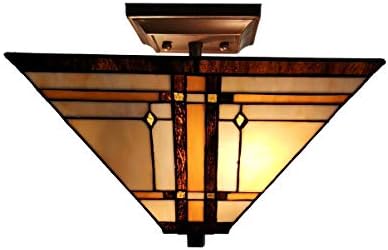 טפני סגנון מתקן תקרה מנורה משימה 14 סומק סומק הרכבה רחבה ויטראז 'שיזוף חום עתיק וינטג
