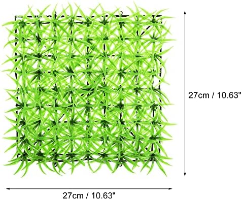 דשא פלסטיק מלאכותי באקווריום, קישוטי אקווריום דשא לצמחי נוף של מיכל דגים, ירוק, 10.63x10.63 אינץ '
