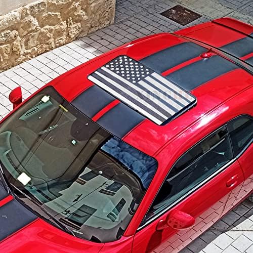 Xinghe גג שמש מדבקות דגל אמריקאי למשאיות, רשת שחור ארהב דגל דגל שמש מדבקות למשאיות, מכונית, כלי רכב, מדבקות