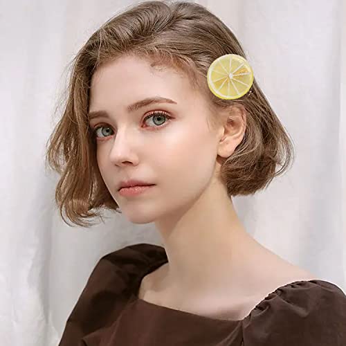 לימון שיער קליפים עבור בנות חמוד שיער קליפים מציאותי לימון סיכת ראש פעוט ילדה שיער סיכות פירות שיער קליפים