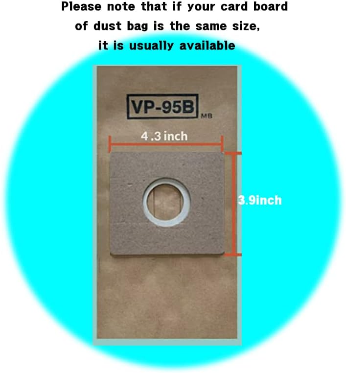 שקית אבק של שואב אבק 11x10 סמ VP-95B תואם לפיליפס LG Haier Linerer תואם לסמסונג 3500, 5900, 6300