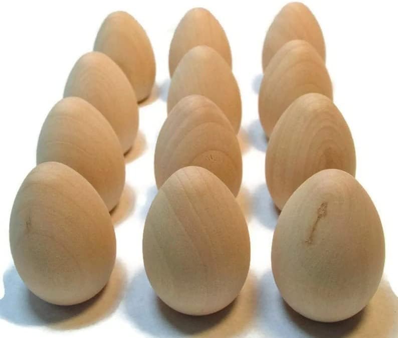 ה חכם-סט של 12 לא גמור עץ ביצים / 2 עץ ביצים / עשרות ביצים / עשה זאת בעצמך פסחא ביצים-2 אינץ