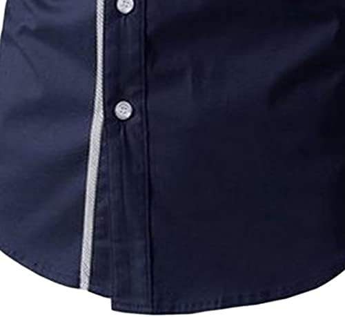 חולצה טרנדית של גברים עם צבעים מנוגדים כפתור קדמי פתוח למטה שמלת פסים מפוסת דש