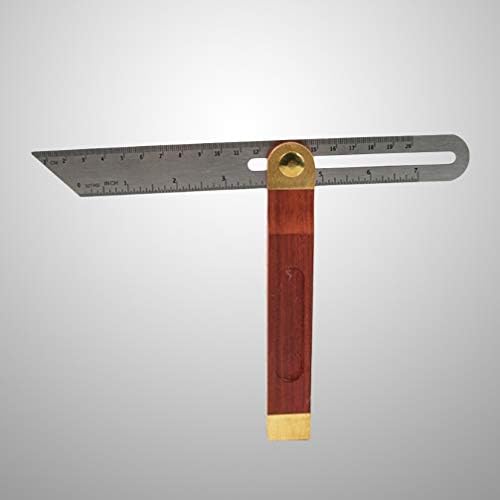 כלי DOITOOL החלקה- T- פוע זווית סרגל פלטה רב זווית רב זווית מתכווננת כלי מדידת עץ עם ידית עץ לכלי