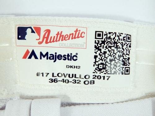 2017 Arizona Diamondbacks Torey Lovullo 17 משחק משומש מכנסיים לבנים 36-40-32 37-משחק משומש מכנסי MLB