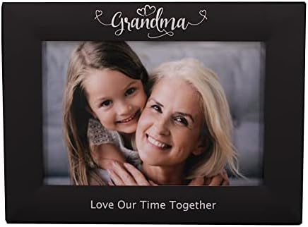 Leadex סבתא אוהבת את זמננו ביחד, חרוט מסגרת צילום מתכת שחורה 4 על 6 אופקית לסבתא ננה, יום הסבתא,