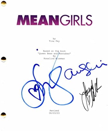 לינדזי לוהן, אמנדה סייפריד ולייסי צ'אברט צוות חתימה על חתימה מרושעת בנות תסריט קולנוע מלא - משותף לכוכב: רייצ'ל
