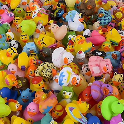 מבחר ברווזות צעצוע של ברווז גומי לילדים, מתנות ליום הולדת אמבטיה מקלחות לתינוקות תמריצים בכיתה,