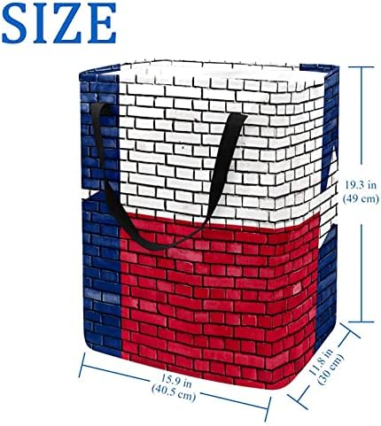 כביסה סל דגל של טקסס צבוע על קיר לבנים גדול קיבולת מתקפל בגדי סל עם ידיות אחסון סל עבור שמיכות בגדי