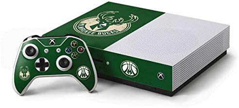 עור מדבקות סקיט תואם לקונסולת Xbox One S and Controller Consure - מורשה רשמית NBA Milwaukee Bucks Design