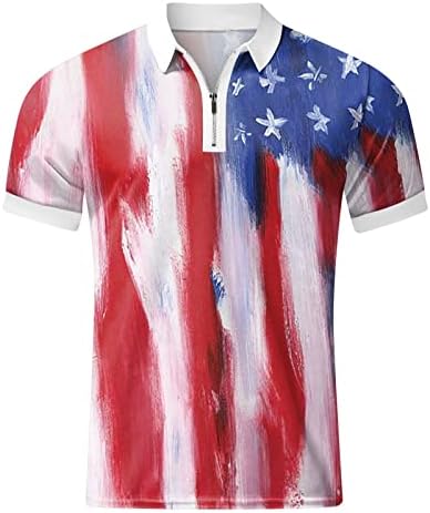 חולצות פולו דגל אמריקאי אמריקני פטריוטי 4 ביולי חולצות טי טי קיץ שרוול קצר זקן צמרות טוניקה וינטג '