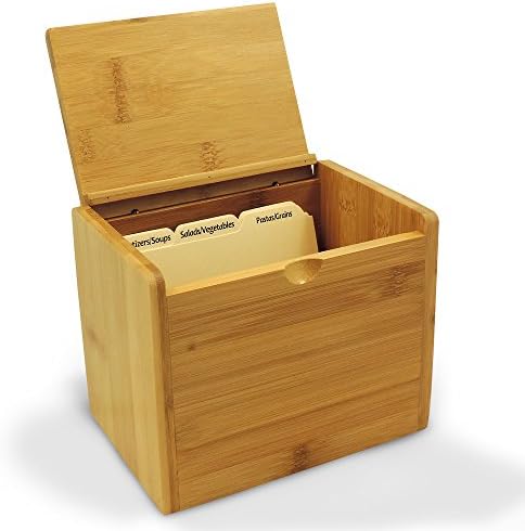 ספרי בישול אנשים 4x6 קופסא מתכונים מעץ מכסה עץ מישור מעץ - עד 300 קלפים - כולל מחלקים