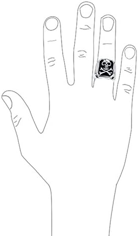 בלינג תכשיטי גברים של שחור הקאריביים פיראטים גולגולת צלב עצמות מלבן חותם טבעת לגברים כסף טון נירוסטה
