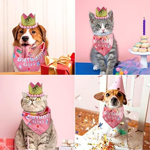 סט כובע בנדנה של ליברי כלב ליברי - בנות כלבים בנות כובע יום הולדת לחתול כלב קישוטי יום הולדת