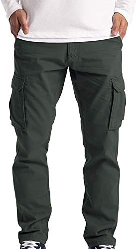 מכנסי מטען של Matchstick עובדים מכנסי מטען קרביים מכנסיים ללבוש כיס מלא מכנסי מטען דקיקים לגברים