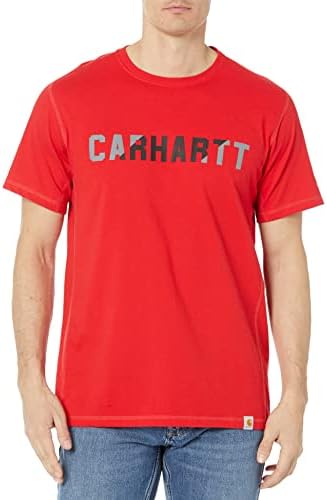 כוח הגברים של Carhartt רגוע בכושר אמצע משקל-שרוול קצר בלוק לחולצת טריקו גרפית