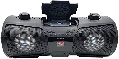 Sylvania Srcd1075BT Bluetooth CD נייד רדיו Boombox עם תאורת LED