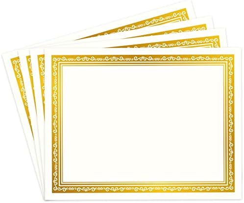 35 מארז נייר זהב נייר תעודה ריק 8.5 איקס 11 להדפסת נייר תעודה לסיום הישג תעודות פרסים להכרה