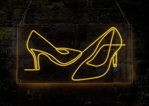 נעלי Highheals נעליים לאישה של שלט ניאון אופנה, תיל אל -יד שלט ניאון שלט, אמנות קיר תפאורה ביתית,