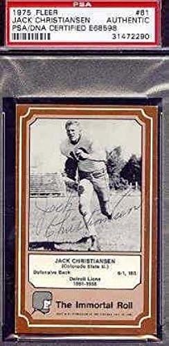 ג'ק כריסטיאנסן חתם 1975 פליר רול אלמותי PSA/DNA חתימה אותנטית - כרטיסי כדורגל עם חתימה NFL
