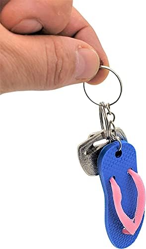 ארץ זוגאר מחזיקי מפתחות כפכפים צבעוניים 2.5 שרשראות מפתח סנדל לואו. גומי. נהדר לטובת המסיבה, ארנק התרמיל,