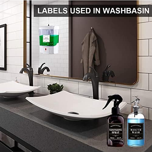 25+36 AMZLABEL BLACKE SOAP SEAP תווית, מדבקה למתקן סבון ידיים אטום למים, תווית לשימוש חוזר לבקבוקי