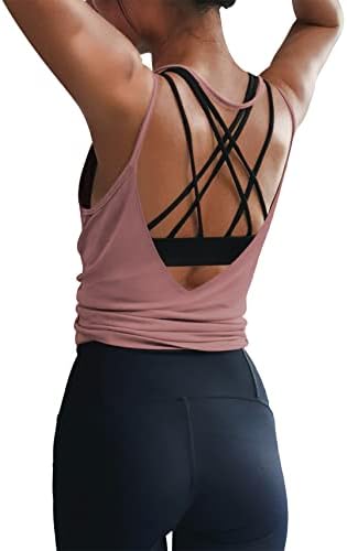 חולצות אימון של Lexislove Womens סקסיות פתוחות בגב פעילות פעילות בגדי בגדי ספורט גופיות יוגה