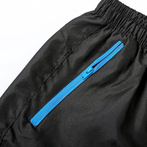 מכנסי ריצה יבש מהיר של גברים עם כיס רוכסן, אימון אלסטי המותניים האתלטיים תרגיל מכנסי כושר קצרים