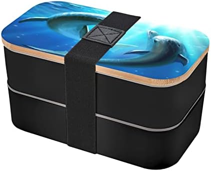 Allgobee Bento Boxo Box Dolphins-Undersea-World Box עם סכום סט 40oz Bento Bento Box