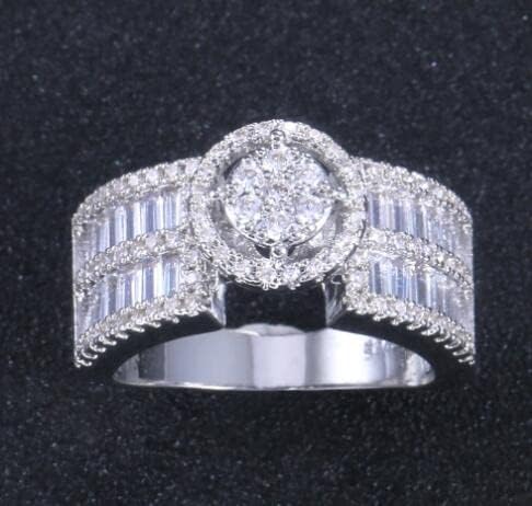 טבעת גל ארהב 6 כסף מתנה בשבילה סטרלינג כסף חתונה טבעת סטים לנשים ניקל טבעת