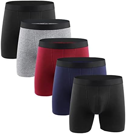 6 חבילות תקצירי בוקסר כותנה לגברים בתוספת גודל צבע אחיד תחתוני ספורט מודאלי גברים מותניים גבוהים תחתונים נושמים