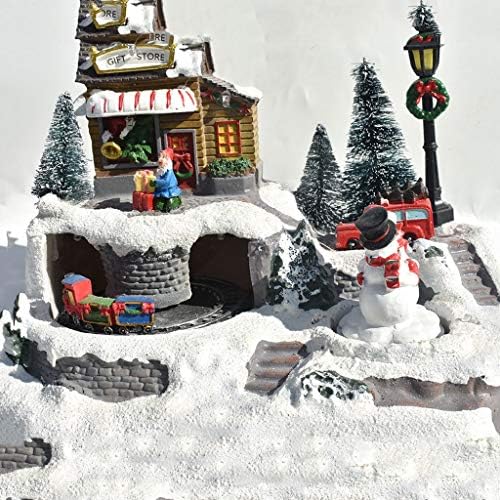 שיפט שלג בית כפר החלקה אנימציה מואר חג המולד כפר תוספת מושלמת חג המולד מקורה קישוט חג מציג