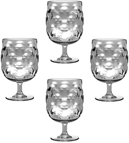 ק. ג. 12 אונקיות נקה אפור בהיר ניתן לגיבוב אקריליק פלסטיק שתיית כוס זכוכית סט של 4