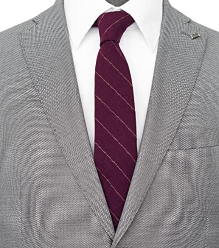 בלונו 2.5 אינץ סקיני עניבות לגברים, מוצק כותנה פשתן עניבות
