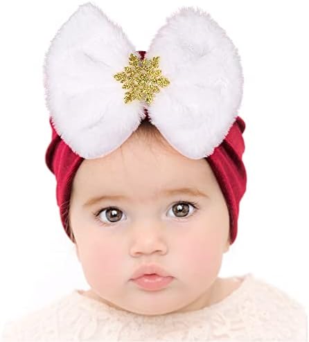 תינוק פעוט בנות ילדים קטיפה כובע קטיפה גדול קשת גומייה לשיער חג המולד בגימור טורבן ראש לעטוף כובע שיער אבזרים