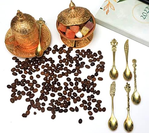 6 יחידות-5 אינץ זהב אבזר מעניין בצורת תה קפה ערבוב כפית - ייחודי זהב צבע מסנוור מאוד שונה תה כפות-מתאים קינוח