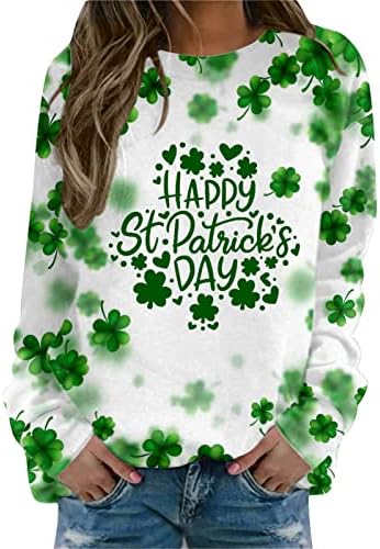 יום פטריק תלבושות לנשים שמרוק מזדמן צווארון עגול גדול חופשת אירי עגול