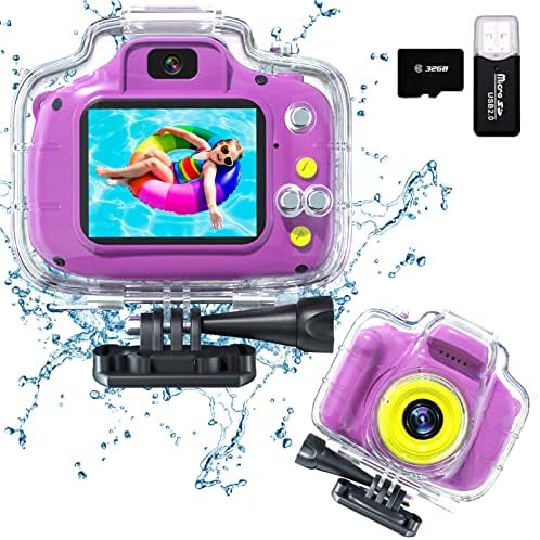 ילדים אטומים למים עמיד למים צעצועים למצלמה מתחת למים מתנות ליום הולדת בנות בנות 3-12 ילדים HD מצלמת פעולה דיגיטלית