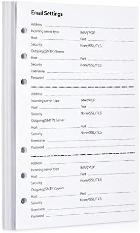 סיסמא כתובת ספר מילוי דפים עבור קלסר סיסמא כתובת מחברת החלפת דף 3.9 איקס 6.7
