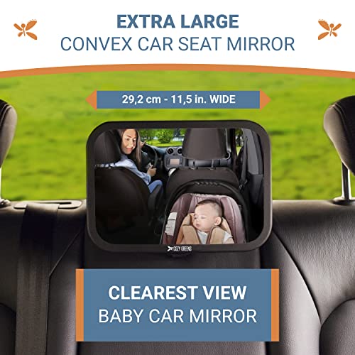 מראה עמיד בפני רכב לתינוק, נוף מלא לתינוק במושב רכב אחורי - בטיחות יילודים, נבדק התרסקות ורחבה במיוחד, צלול