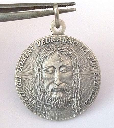 את קדוש פנים תכריכים של ישו מדליית - - אמיתי איטלקי מופת גדול גודל-32 מ מ-תוצרת גבוהה הקלה