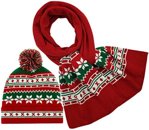 1 סט 2 יחידות סרוג חם כובע צעיף שני חלקים סט חג המולד ילדי כובע צעיף דקור עבור אירועים חגיגה טובות
