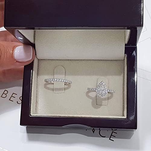 יסטו טבעות לנשים זרוק בצורת מלא חלול גילוף בצורת אהבת טבעת יהלומי יהלומי מים אופנה טבעות גודל 5 טבעות עבור